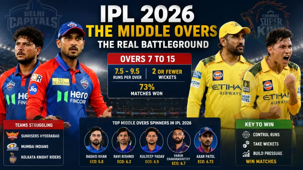 IPL 2026 teams dominating the middle overs battleground between 7 to 15.