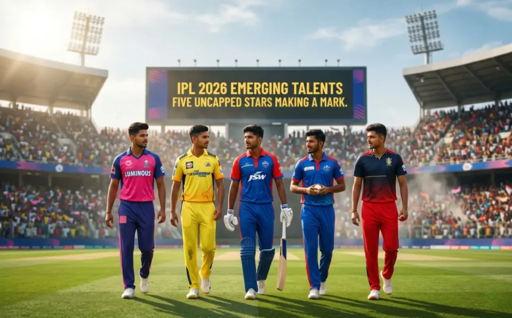 Five breakout uncapped Indian players making a massive impact in the IPL 2026 season.