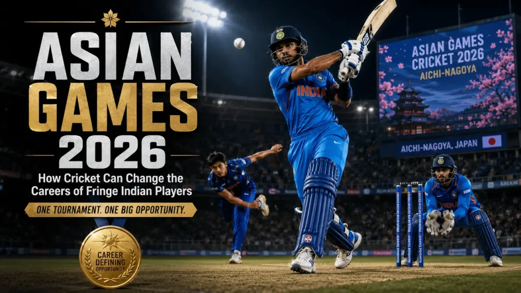Asian Games 2026 cricket feature image showing fringe Indian players getting a career changing opportunity in Aichi Nagoya